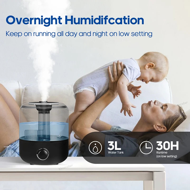 Professional 3L Air Humidifier with Remote Control and Timer